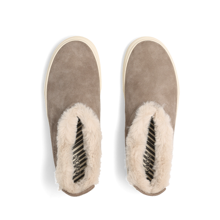 Top down Image of Mini Chic Dark Taupe Suede 7.5